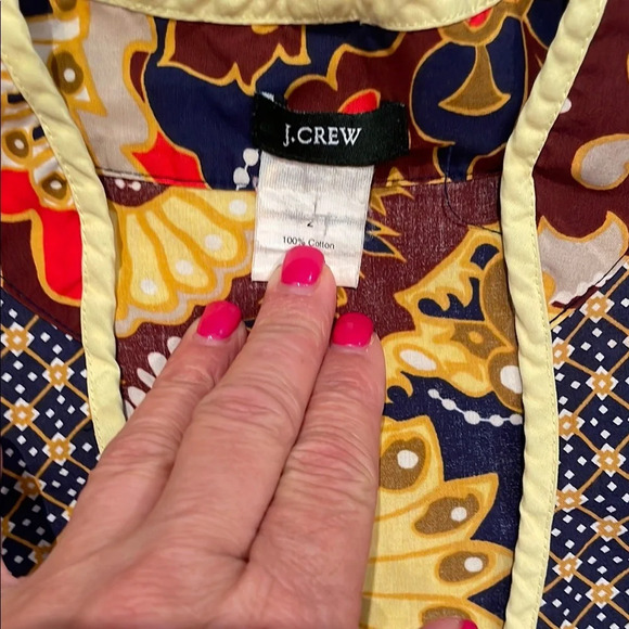 J CREW  Cap Sleeve Blouse with Bib Collar Sz 2 - Picture 4 of 5